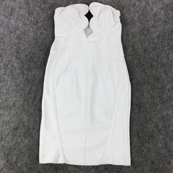 Fashion Nova Dresses & Skirts - Fashion Nova Dress Large White Fitted Midi Evening Gown Bodycon Stretch Womens